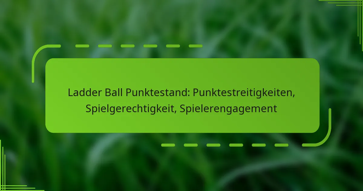 Ladder Ball Punktestand: Punktestreitigkeiten, Spielgerechtigkeit, Spielerengagement