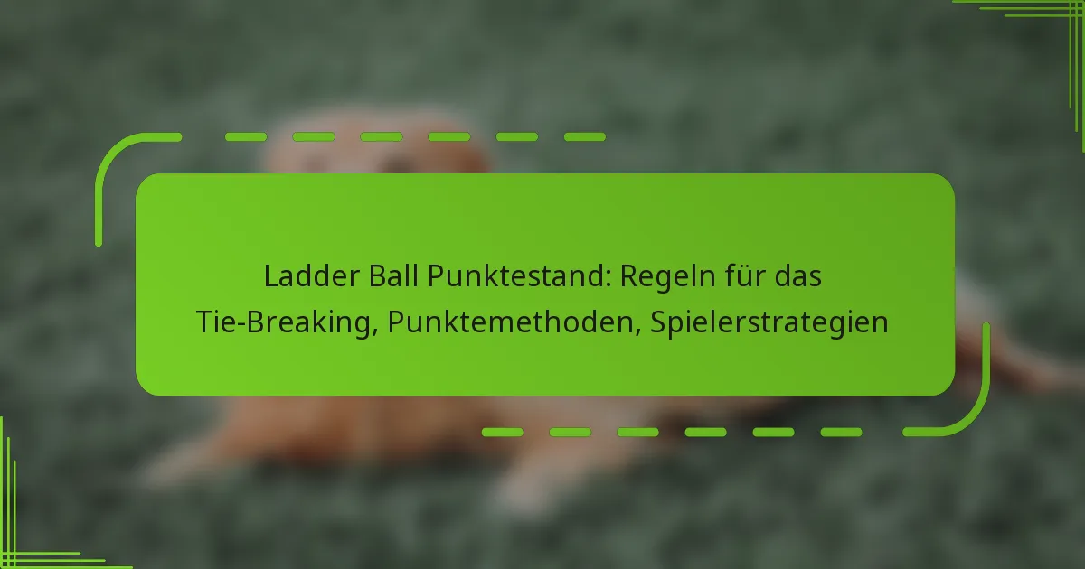 Ladder Ball Punktestand: Regeln für das Tie-Breaking, Punktemethoden, Spielerstrategien