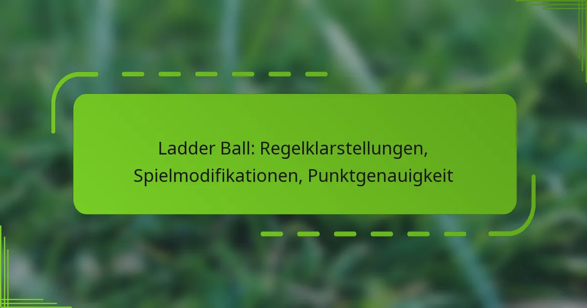 Ladder Ball: Regelklarstellungen, Spielmodifikationen, Punktgenauigkeit