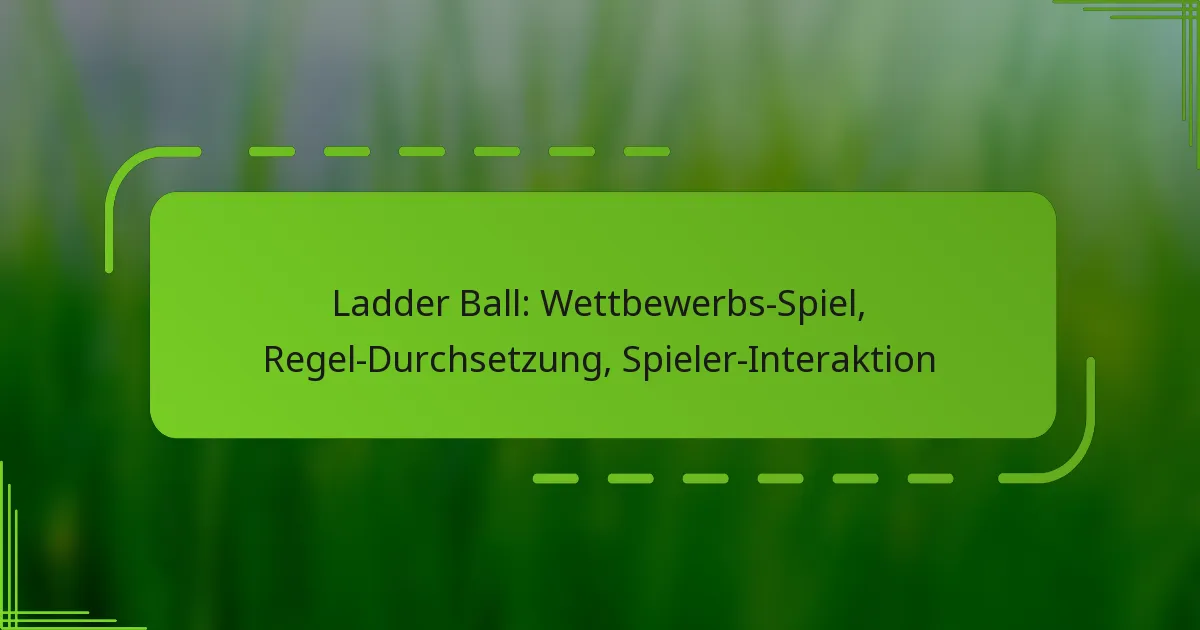Ladder Ball: Wettbewerbs-Spiel, Regel-Durchsetzung, Spieler-Interaktion