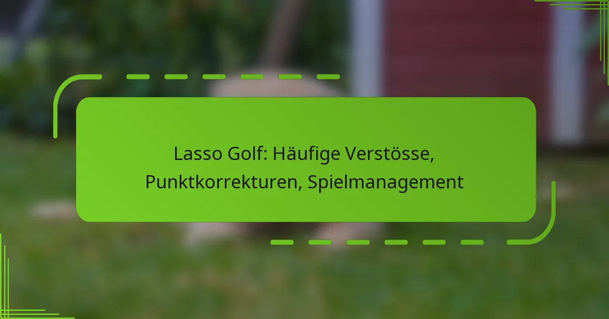 Lasso Golf: Häufige Verstösse, Punktkorrekturen, Spielmanagement
