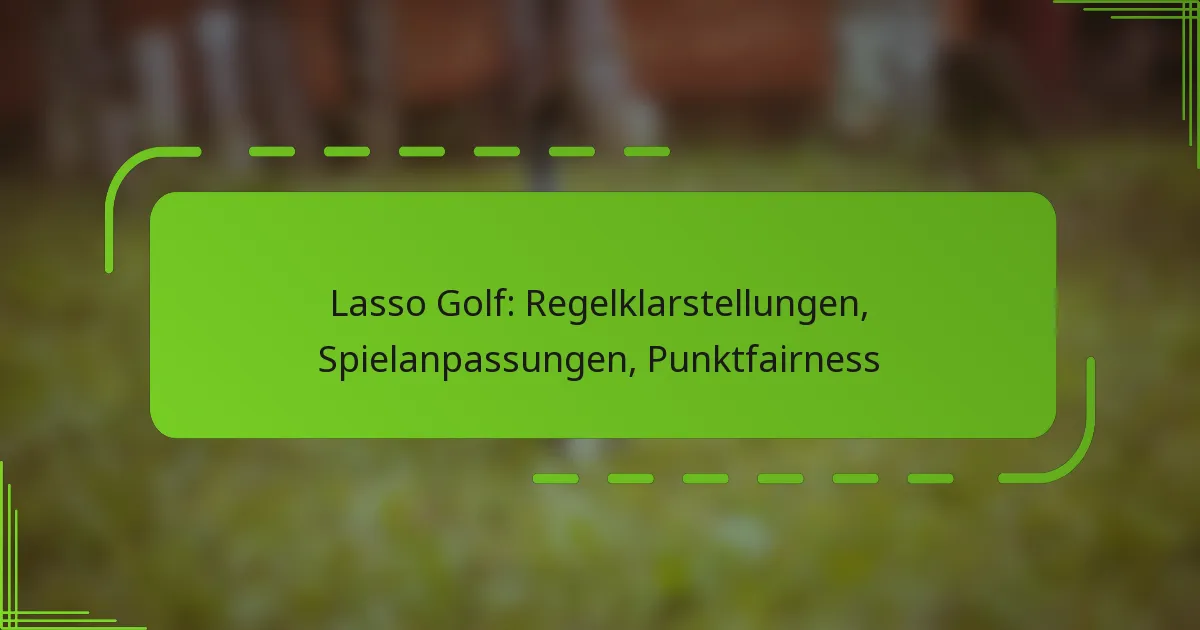 Lasso Golf: Regelklarstellungen, Spielanpassungen, Punktfairness