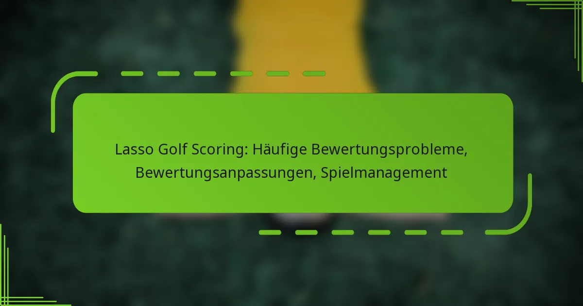 Lasso Golf Scoring: Häufige Bewertungsprobleme, Bewertungsanpassungen, Spielmanagement