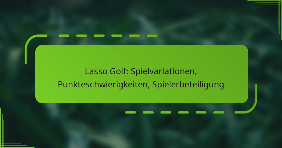 Lasso Golf: Spielvariationen, Punkteschwierigkeiten, Spielerbeteiligung