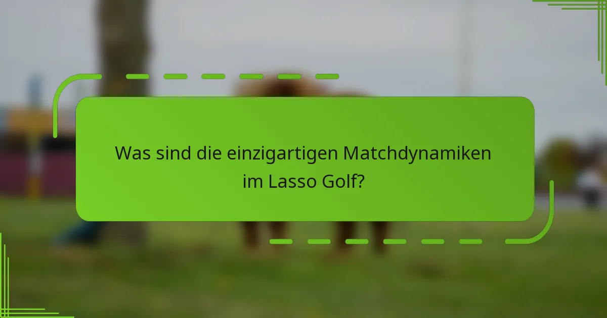 Was sind die einzigartigen Matchdynamiken im Lasso Golf?