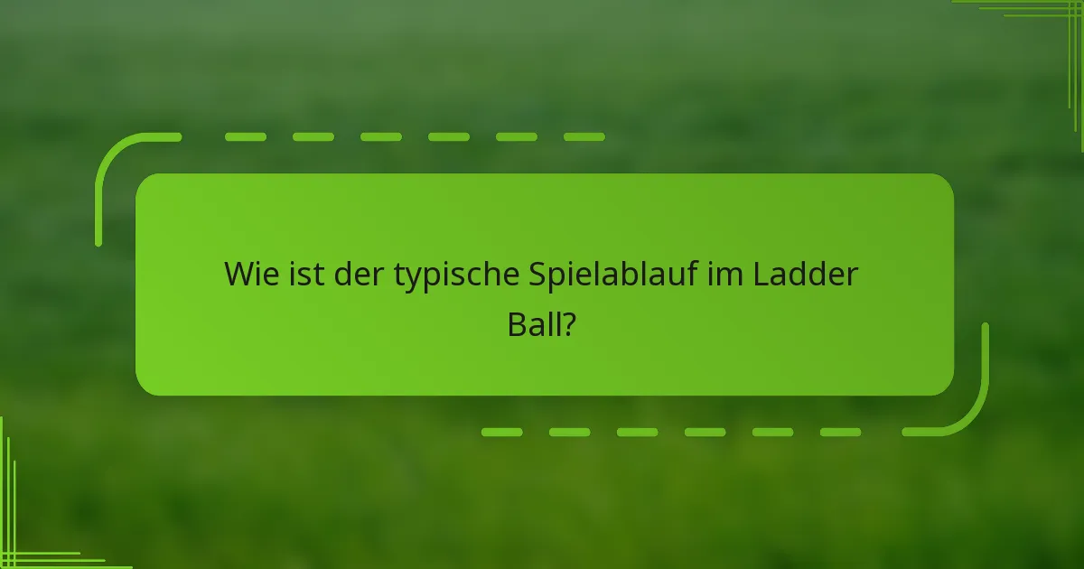 Wie ist der typische Spielablauf im Ladder Ball?